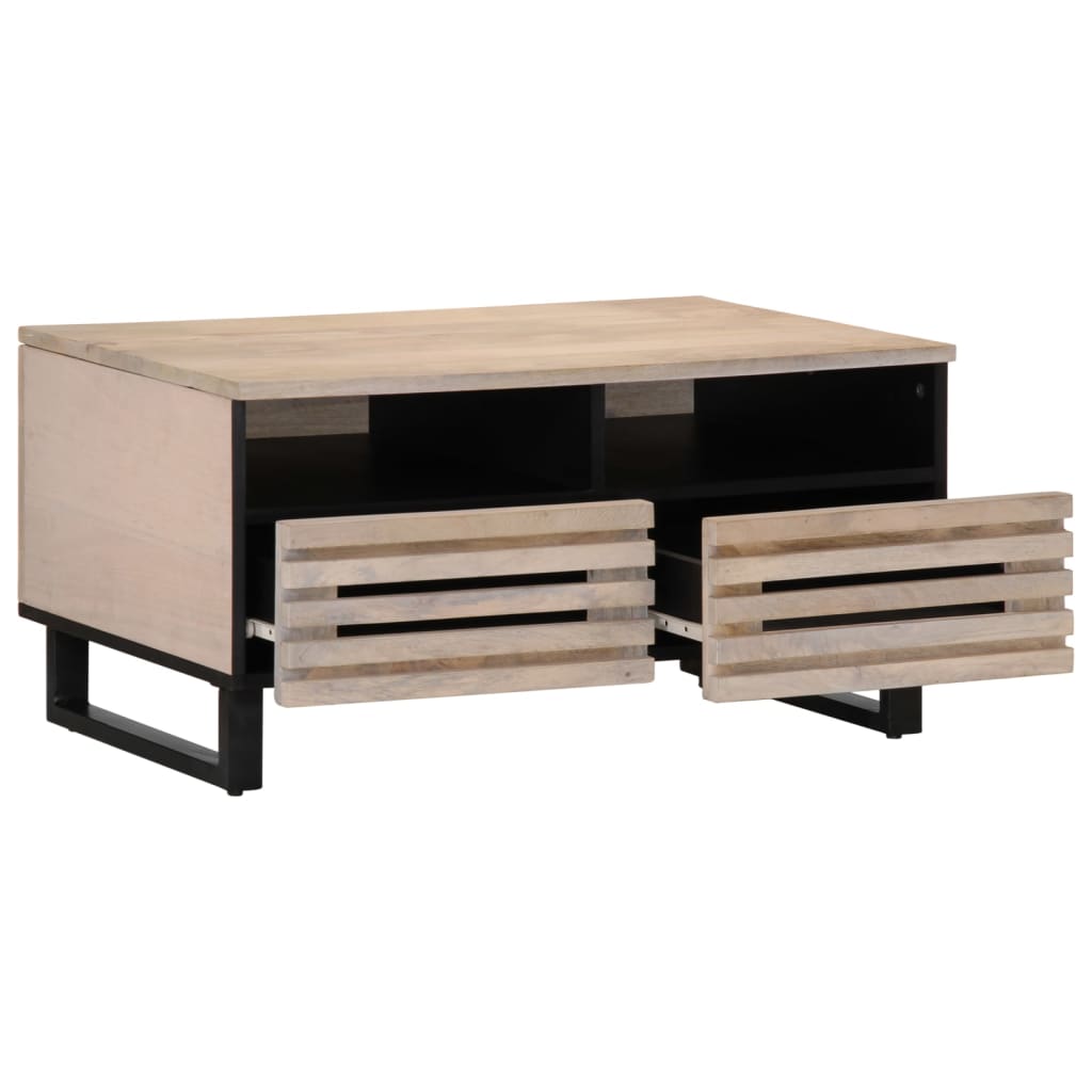 Mesa De Centro De Madera Maciza De Mango 80x55x40 Cm_3