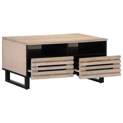 Mesa De Centro De Madera Maciza De Mango 80x55x40 Cm_3