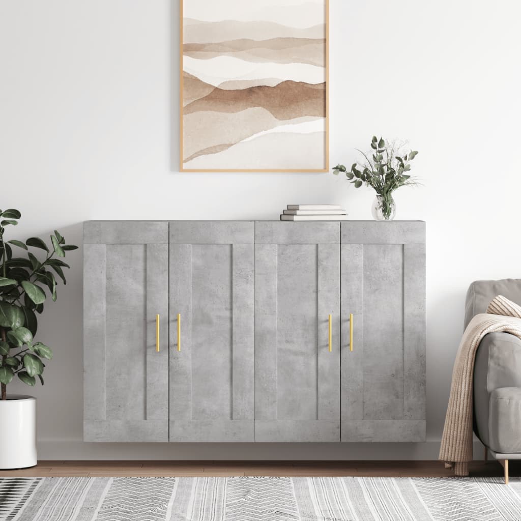 Armarios De Pared 2 Uds Madera De Ingeniería Gris Hormigón_0