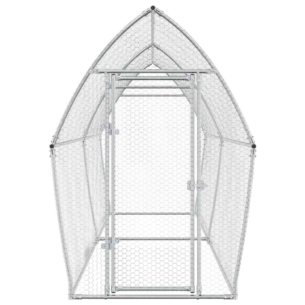 Vidaxl Jaula Para Gallinas Acero Galvanizado Plateado 400x105x182 Cm_3