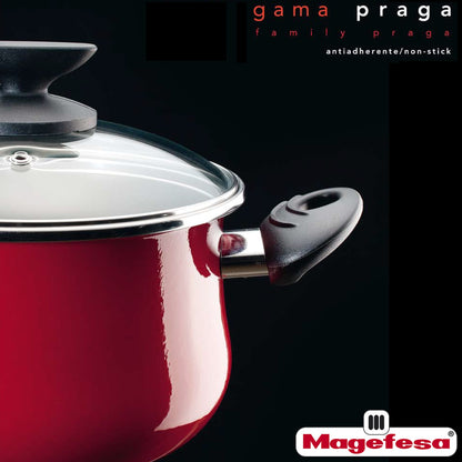 Magefesa Praga Cazo 12, Acero Esmaltado Vitrificado, En Granate, Inducción Y Lavavajillas_1