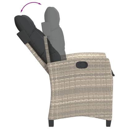 Set Comedor De Jardín 5 Pzas Cojines Ratán Sintético Gris Claro / Vetonek_4