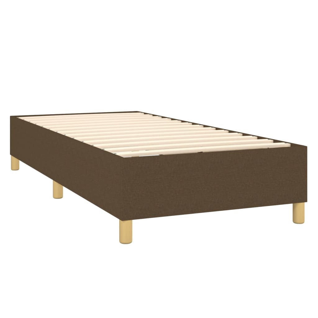 Cama Vica Home Colchón Y Luces Led Tela Marrón Oscuro 80x200cm / Vetonek_1