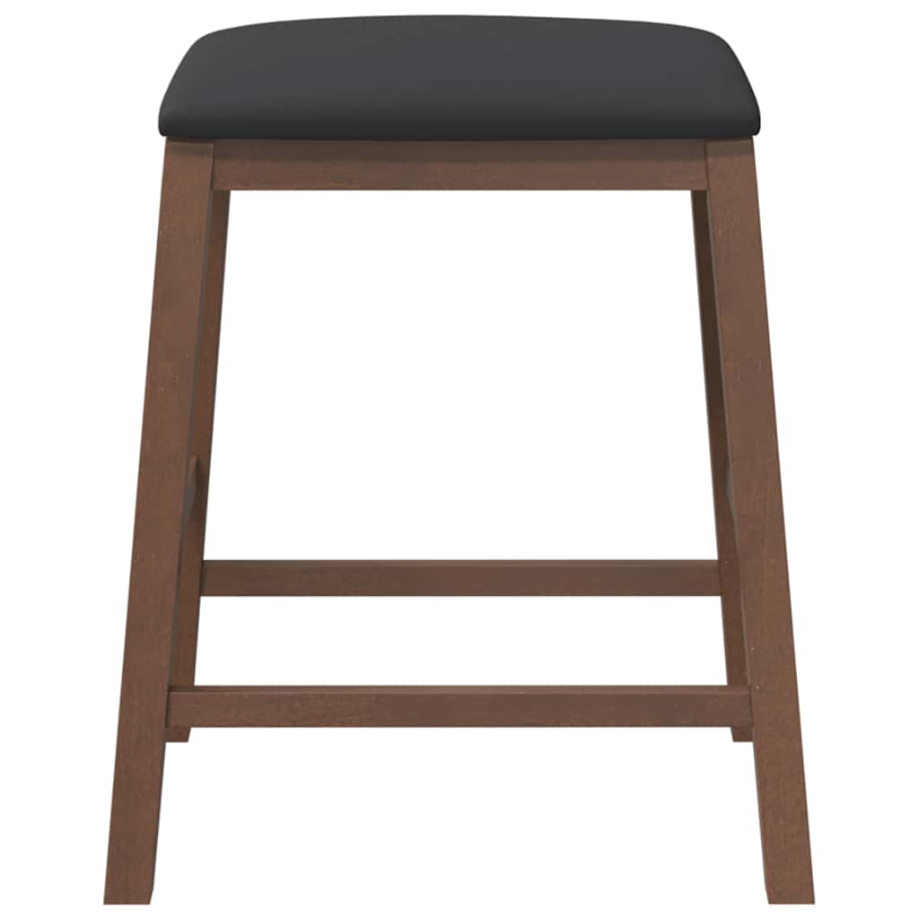 Sillas De Bar Con Cojines 2 Uds Madera Maciza Marrón Caucho_3