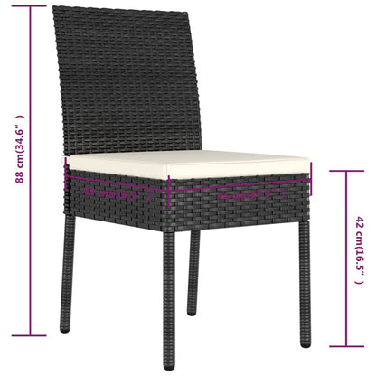 Vidaxl Sillas De Comedor De Jardín 4 Unidades Ratán Sintético Negro_5