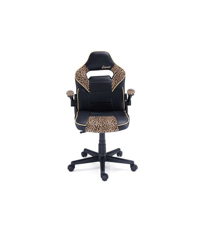 Sillón Gamer Sport De Oficina O Estudio En Símil Piel Negro/leopardo, 98/108 Cm(alto)60 Cm(ancho)60 Cm(largo)_5
