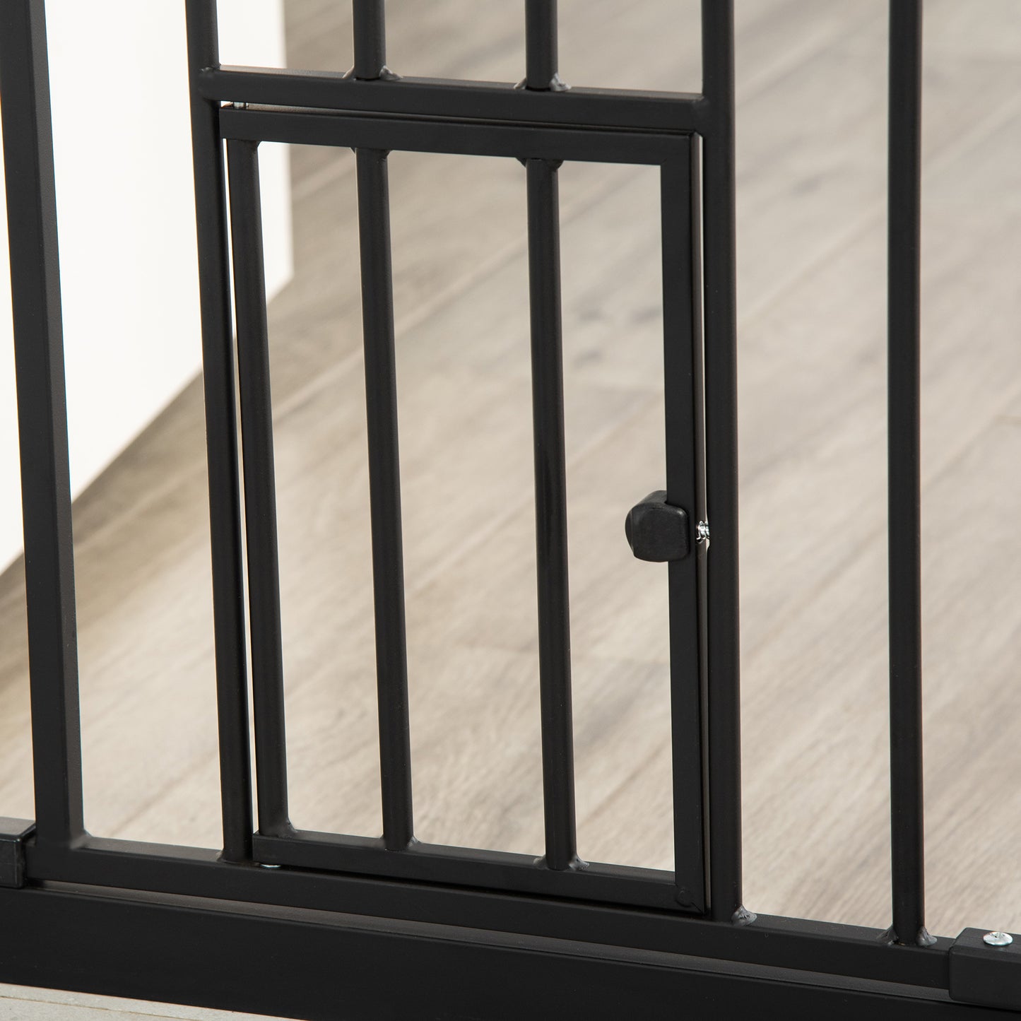 Pawhut Barrera De Seguridad Para Perros Con 1 Puerta 74-101x104,1 Cm Negro_4