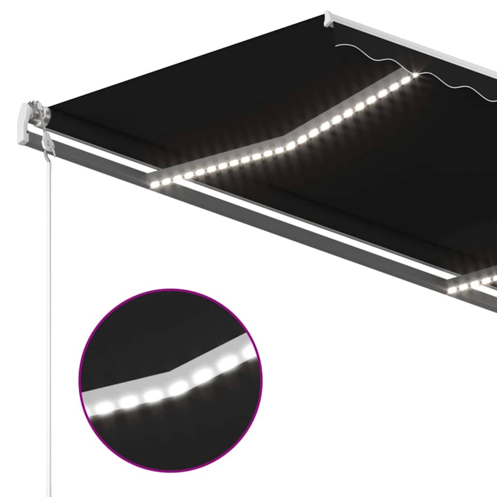 Toldo Automático Led Sensor De Viento Gris Antracita 450x350 Cm_3
