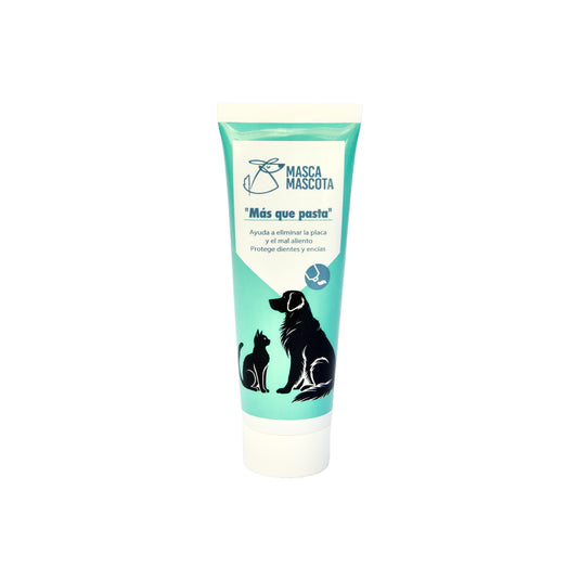 Pasta dental natural para perros y gatos con dedales limpiadores Masca mascota 100 g_0
