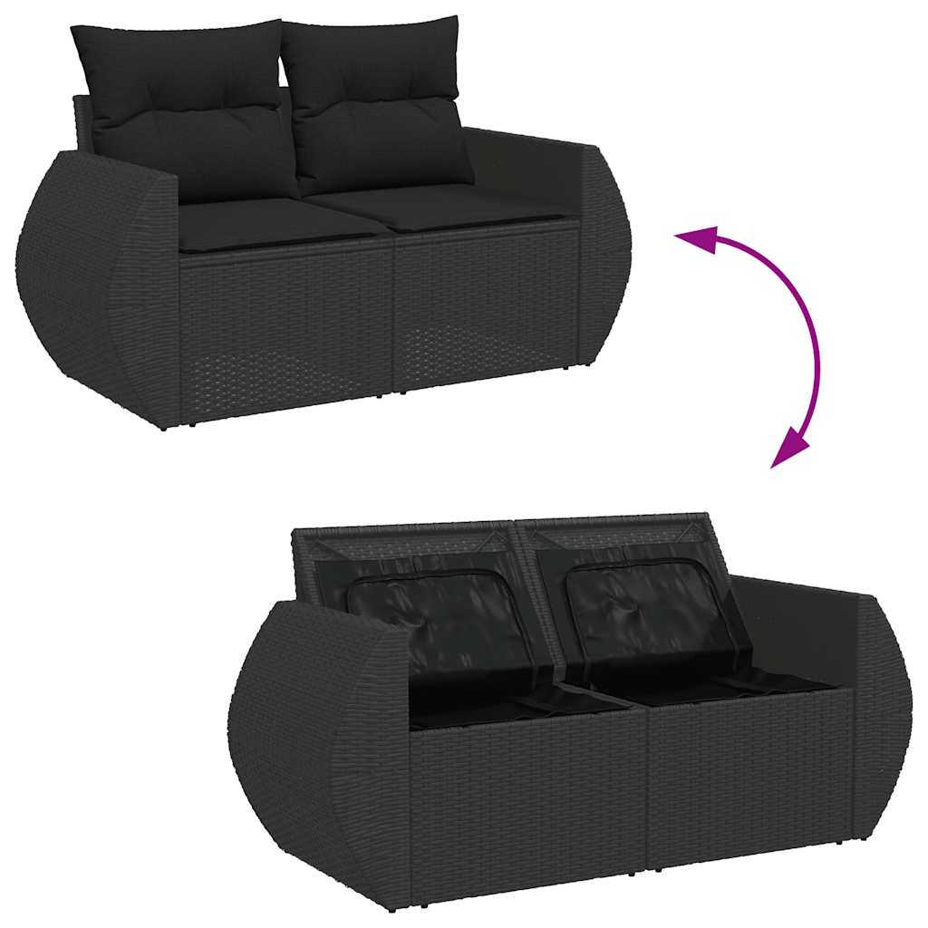 Set De Sofás De Jardín 6 Piezas Y Cojines Ratán Sintético Negro / Vetonek_3