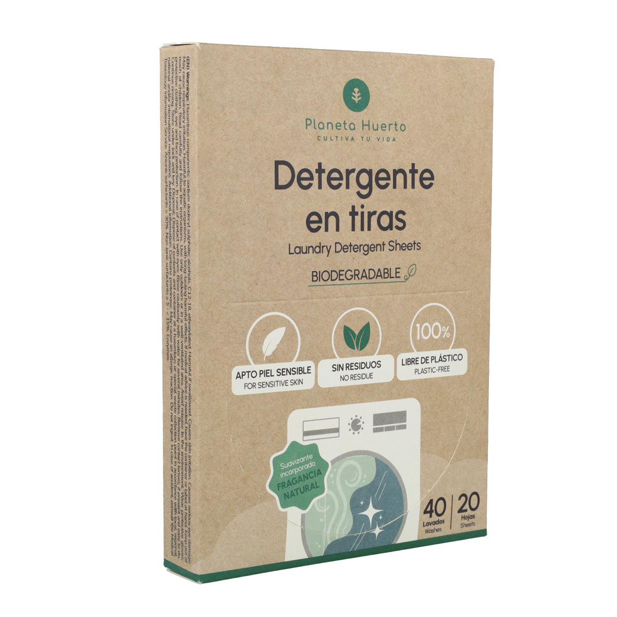 Pack 2x Eco-Tiras detergente y suavizante Planeta Huerto 80 lavados