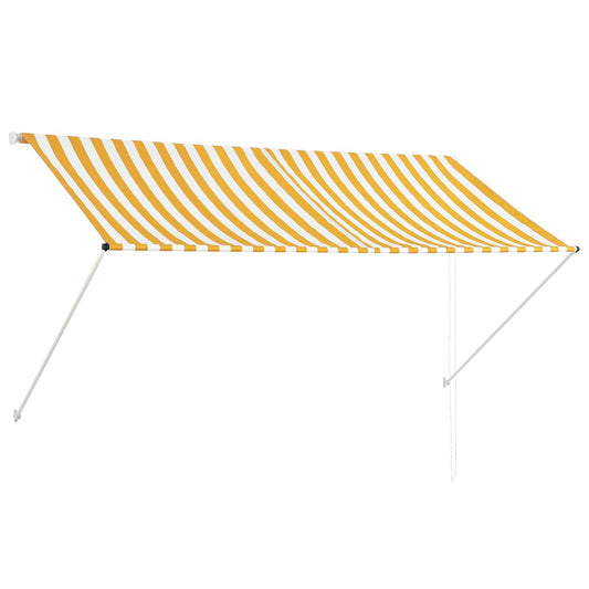 Toldo Retráctil 250x150 Cm Amarillo Y Blanco_0
