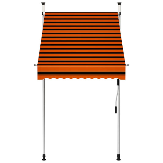 Toldo Manual Retráctil Naranja Y Marrón 100 Cm_0