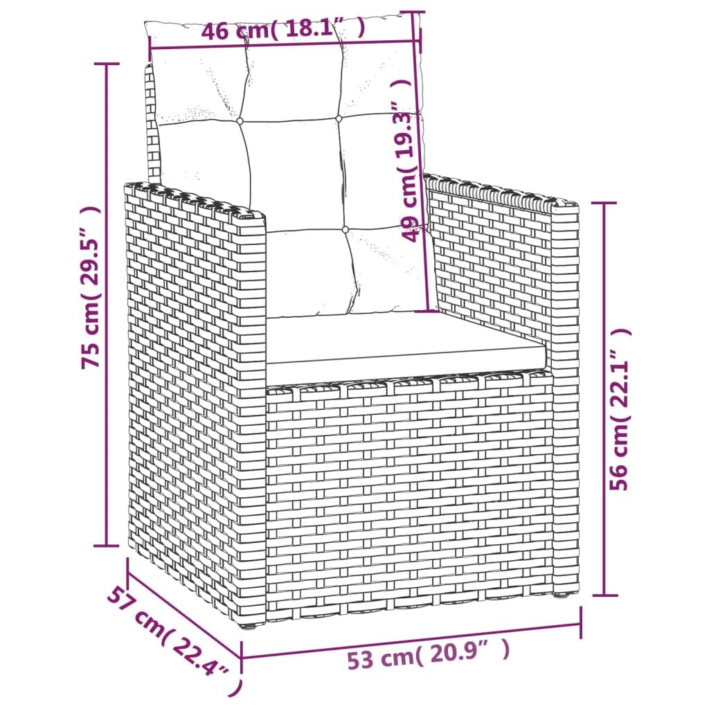 Vidaxl Sillón De Jardín Con Cojín Ratán Sintético Gris_2
