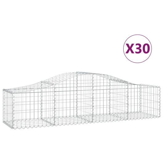 Cestas De Gaviones 30 Uds Forma De Arco Hierro 200x50x40/60 Cm_0