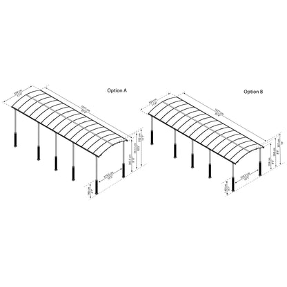 Cochera Carport Alpine 1077x359x307 cm alta