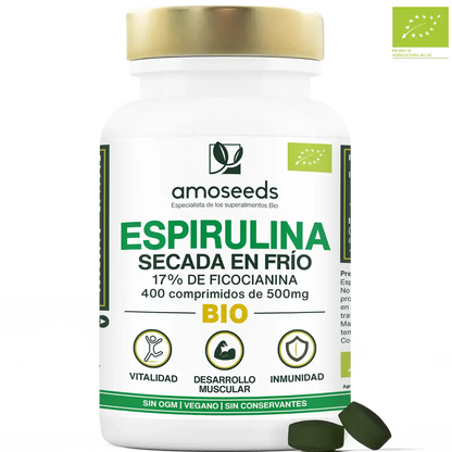 Espirulina Bio, 17% Ficocianina | 400 Comprimidos_0