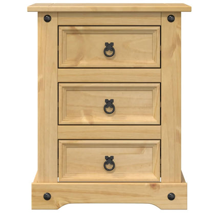 Mesita De Noche Corona Madera Maciza De Pino 53x39x66 Cm_2