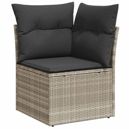Set De Sofás De Jardín 6 Pzas Y Cojines Ratán Sintético Gris / Vetonek_1