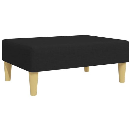 Sofá Cama De 2 Plazas Con Almohadas Y Taburete Tela Negro / Vetonek_0