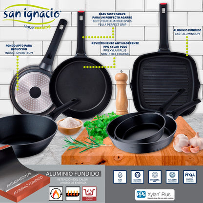Juego De 3 Sartenes 20-24-28cm San Ignacio En Aluminio Fundido_2