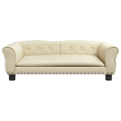 Cama Para Perros De Cuero Sintético Crema 95x55x30 Cm / Vetonek_5