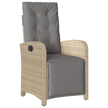 Set Comedor De Jardín 7 Pzas Con Cojines Ratán Sintético Beige / Vetonek_5