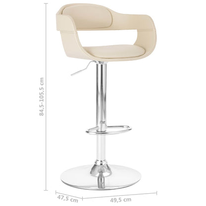 Taburete De Cocina Cuero Sintético Blanco_5