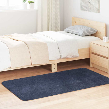 Vidaxl Alfombra De Pelo Largo Navarra Azul Marino 80x150 Cm Poliéster_1