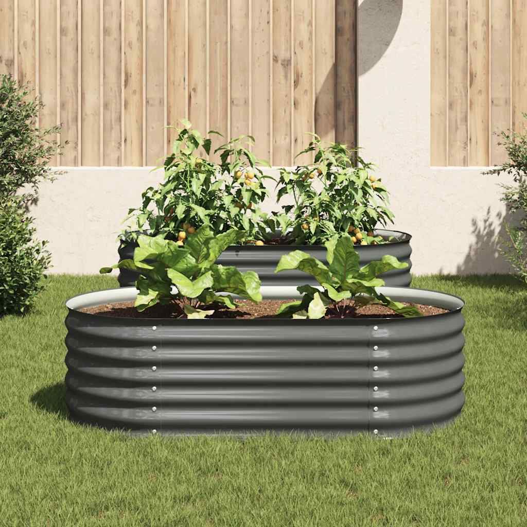 Arriate De Acero Galvanizado Gris 160x80x44 Cm_2