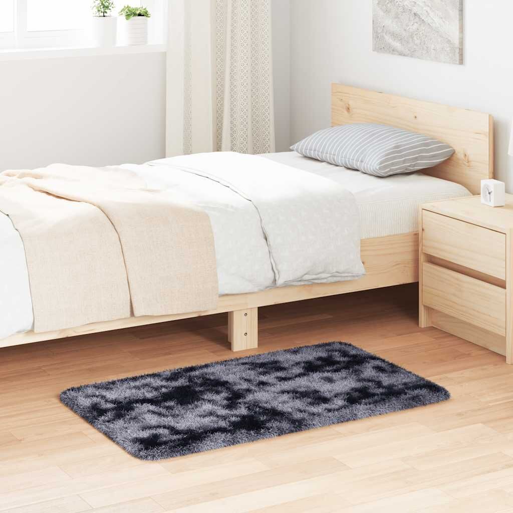Vidaxl Alfombra De Pelo Largo Navarra Gris Oscuro 60x100 Cm Poliéster_1