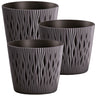 3x Maceta Redonda De Plastico Sandy Round En Color Antracita 18,9 (largo) X 18,9 (ancho) X 16,5 (alto) Cm