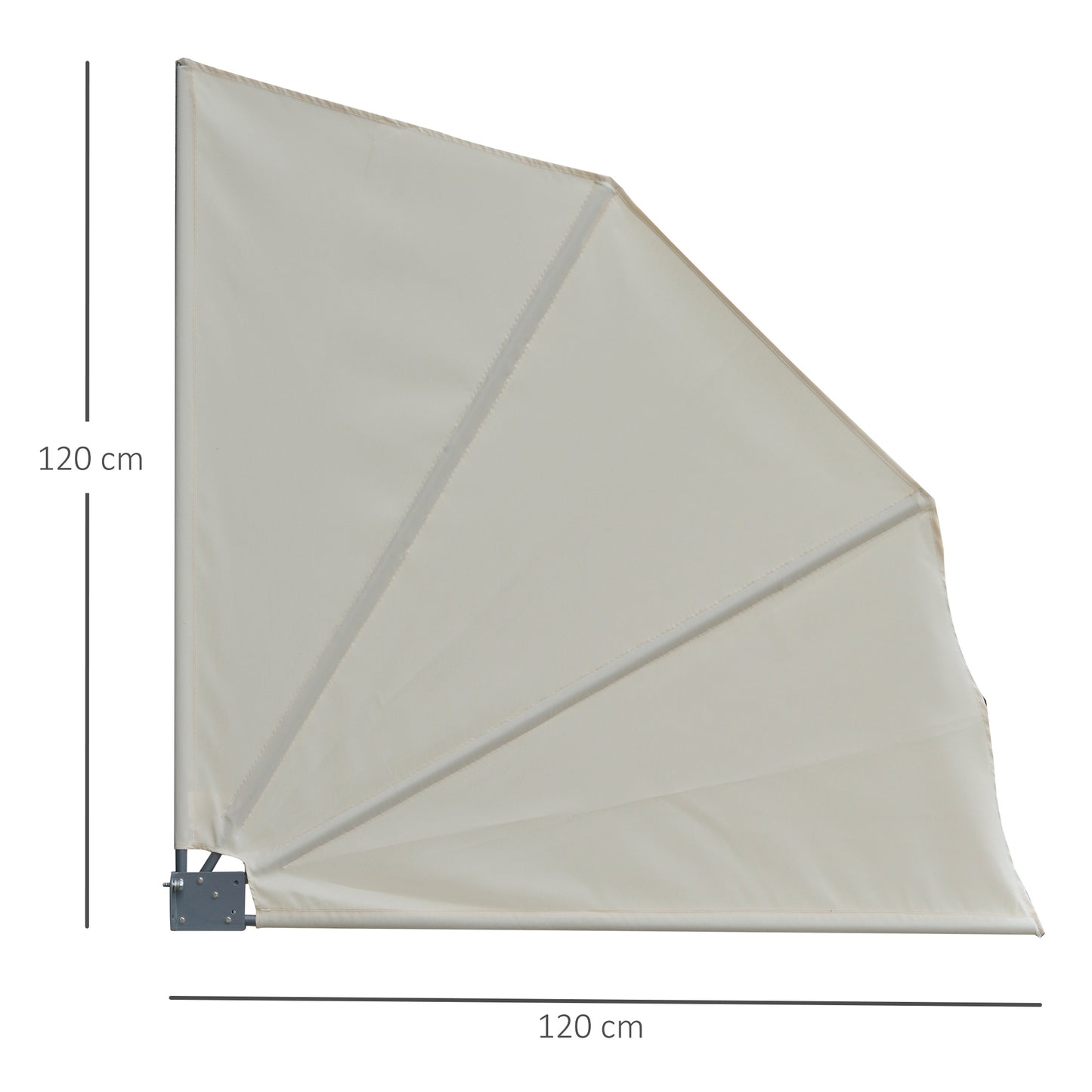 Outsunny Toldo Lateral Plegable De Balcón En Forma De Abanico Aluminio 120x120_2