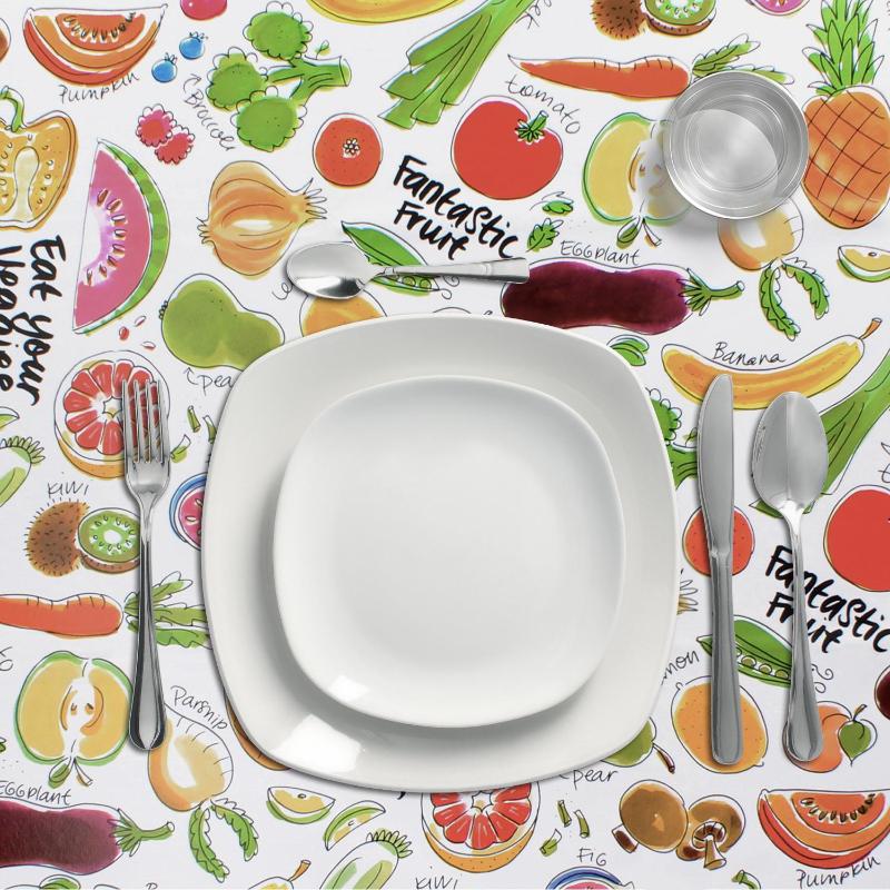 Mantel Hule Rectangular Frutas Fantasia. Impermeable Antimanchas Pvc 140 Cm. X 20 Metros. Rollo Recortable. Interior Y Exterior_1