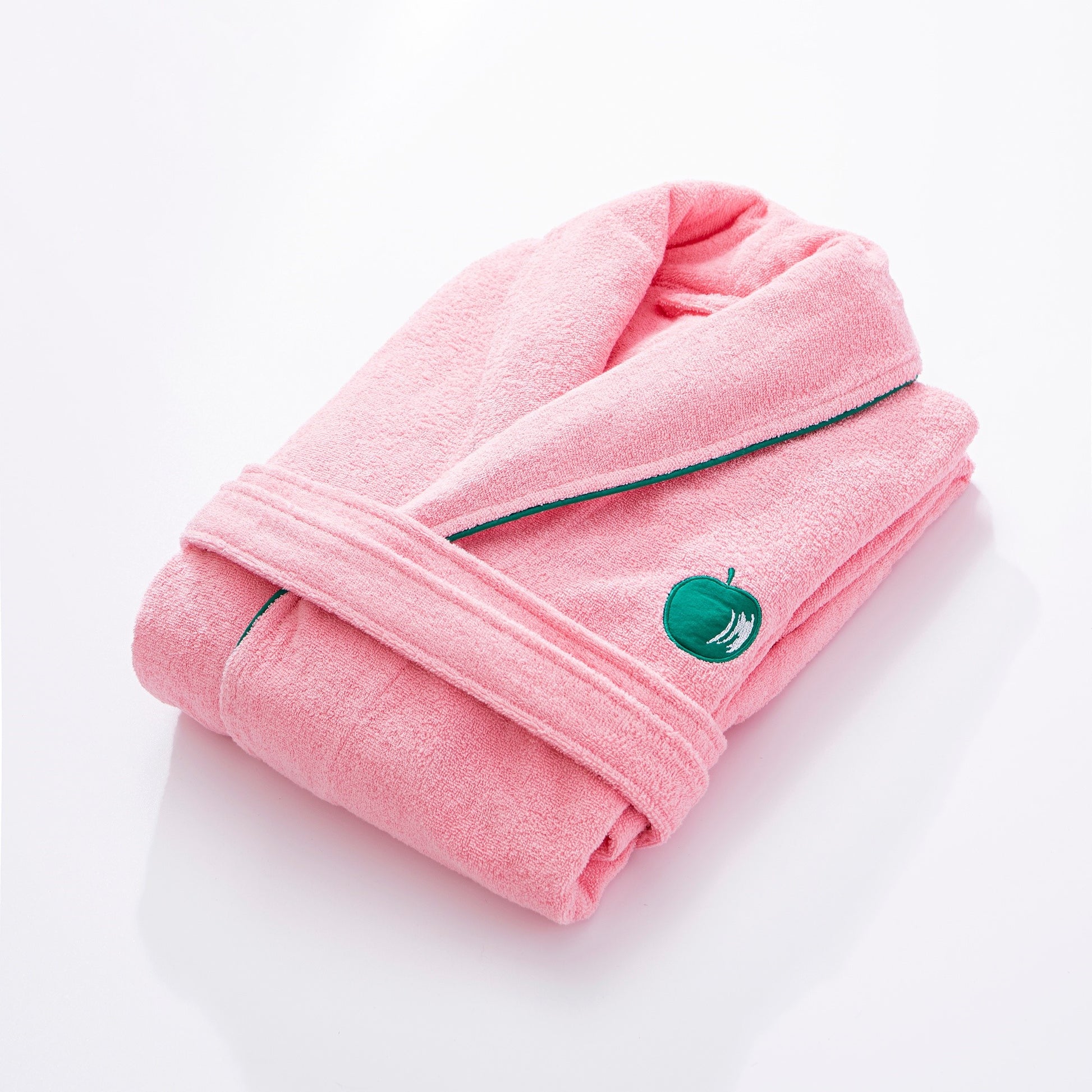 Albornoz L/xl 380gsm 100%algodon Rosa Con Manzana Verde Benetton Fruits Be_3