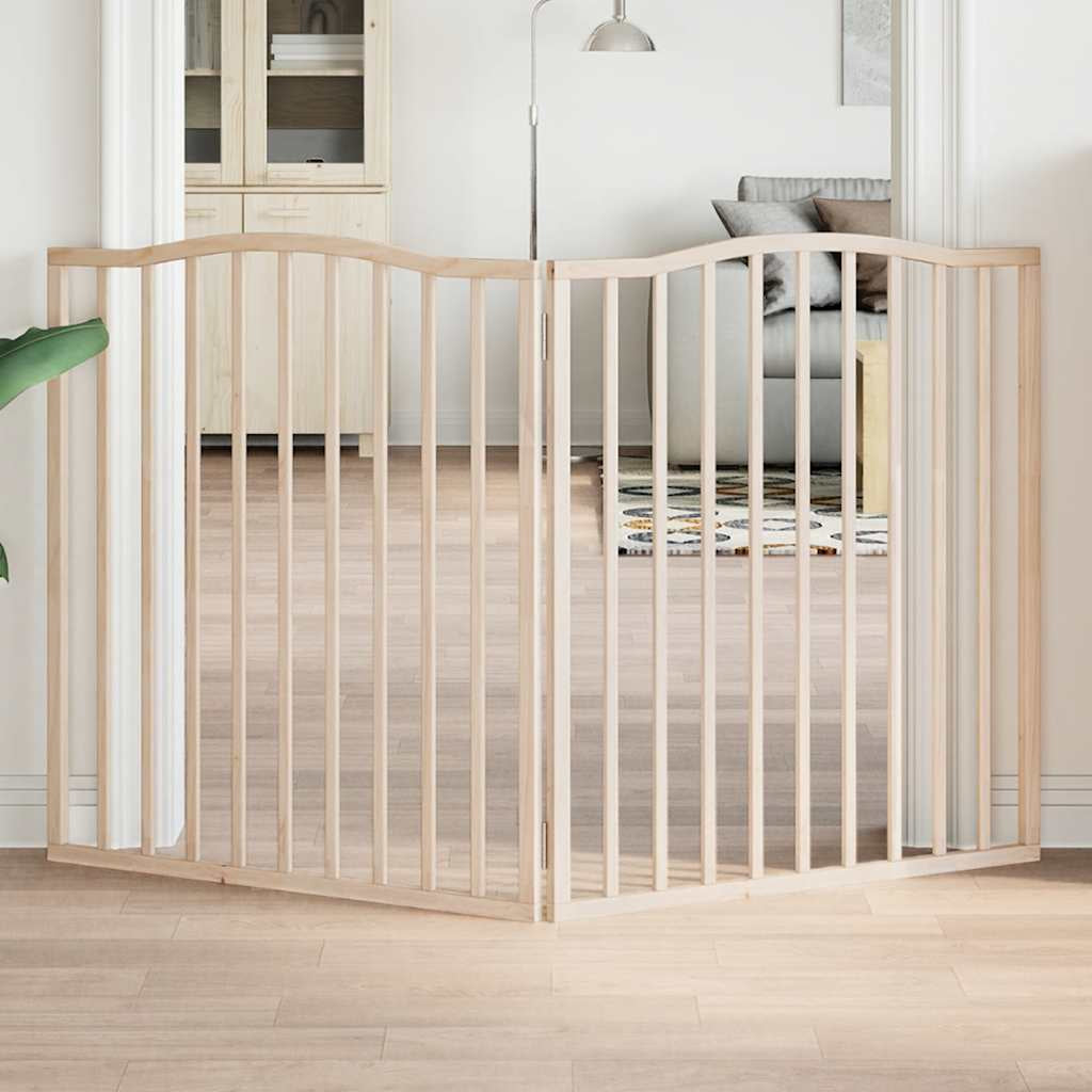Vidaxl Puerta Para Perros Plegable 2 Paneles Madera De Álamo 160 Cm_1