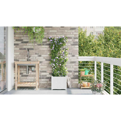 Vidaxl Jardineras Blanco 40 X 40 X 142 Cm Acero_3