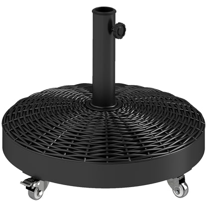 Outsunny Base Para Sombrilla Redonda Con Ruedas Relleno De Cemento Negro_0