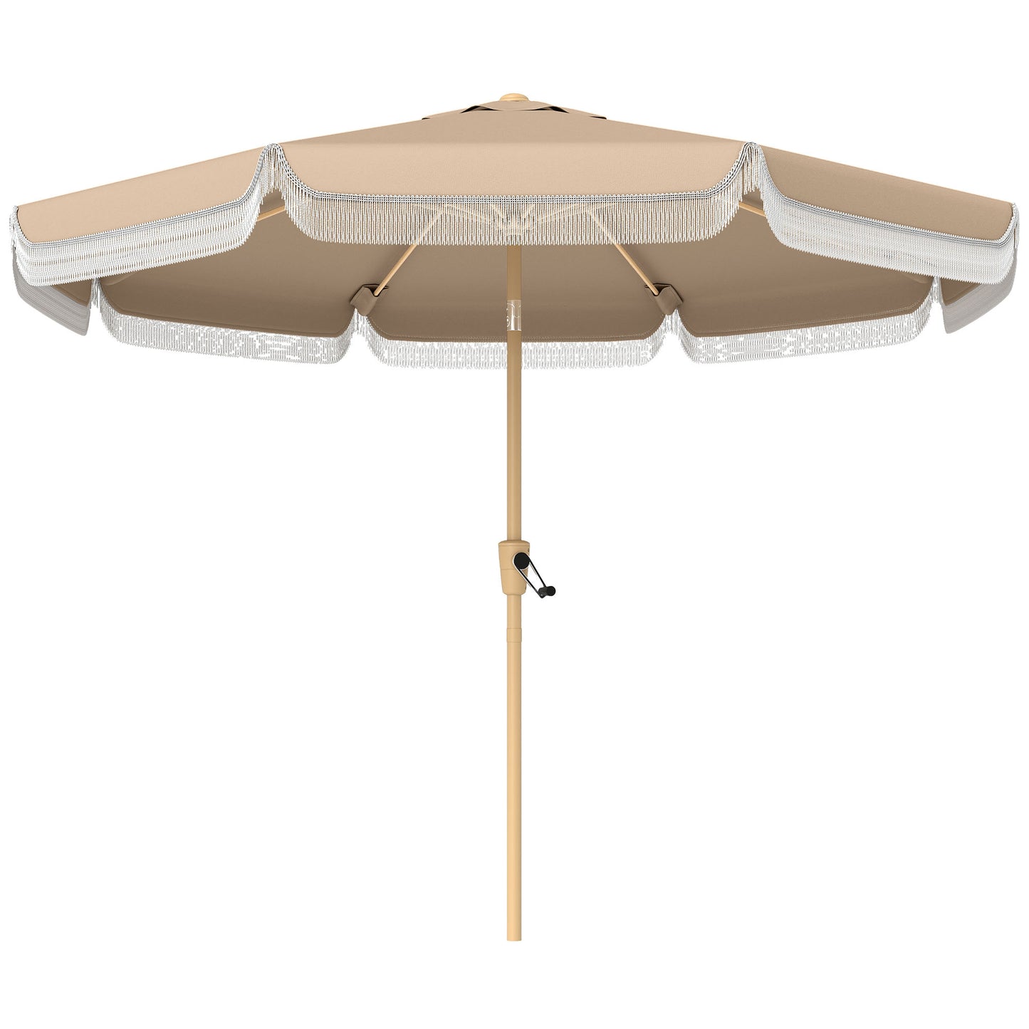 Outsunny Sombrilla De Terraza Ø266x238 Cm Ángulo Ajustable Con Manivela Caqui_0