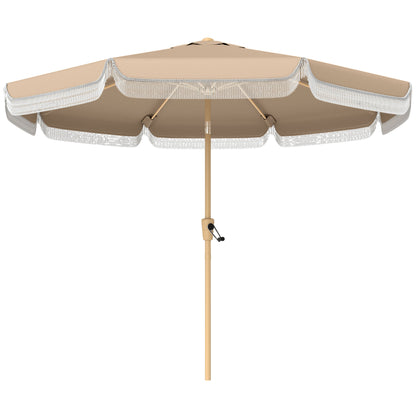 Outsunny Sombrilla De Terraza Ø266x238 Cm Ángulo Ajustable Con Manivela Caqui_0