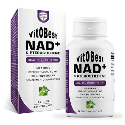 Nad+ &amp; Pterostilbene - 60 Cápsulas - Antioxidantes - Vitobest_0