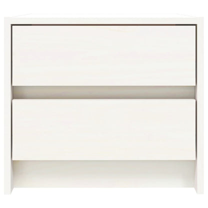 Mesita De Noche Madera Maciza De Pino Blanco 40x31x35,5 Cm_3