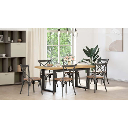 Mesa De Comedor noain Patas U Madera Maciza Pino 180x90x75 Cm_1