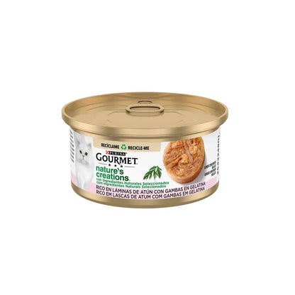 Pack 24 x GOURMET Nature's Creations Rico en Láminas de Atún con Gambas en Gelatina 70 g