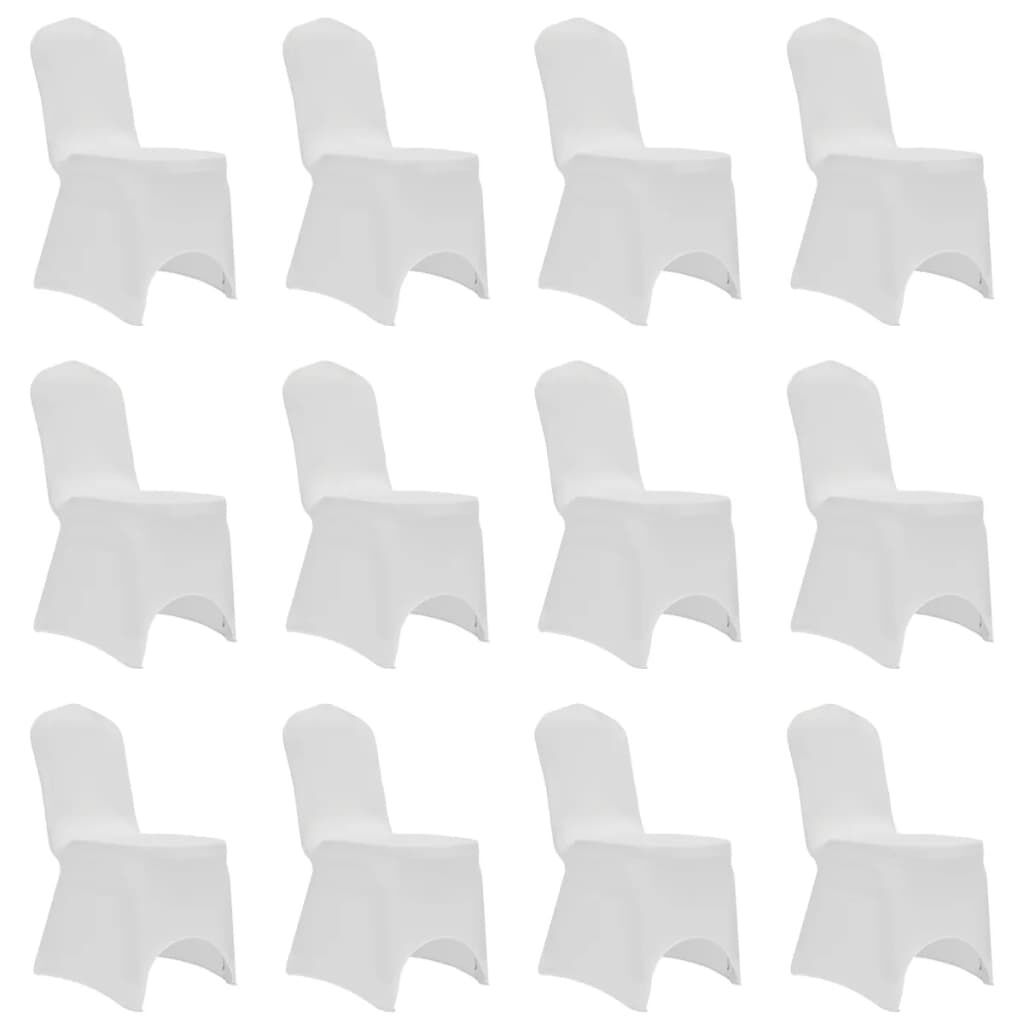 Vidaxl Funda De Silla Elástica 12 Unidades Blanca_0