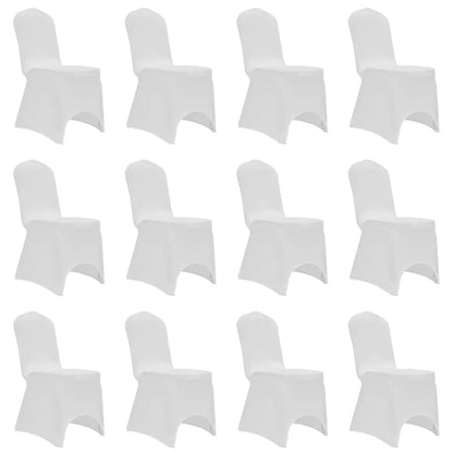 Vidaxl Funda De Silla Elástica 12 Unidades Blanca_0