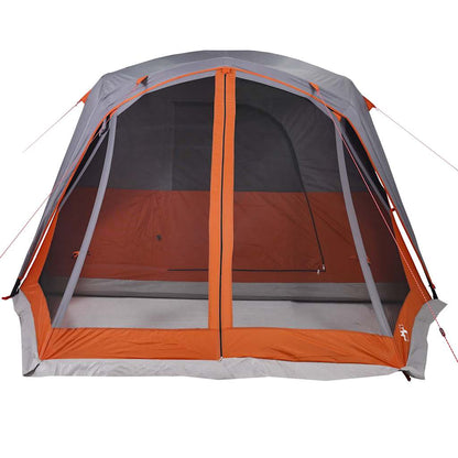 Tienda Familiar Con Porche 4 Personas Impermeable Gris Naranja_5