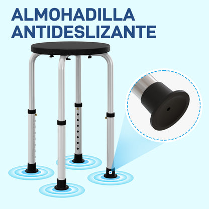 Homcom Taburete De Ducha Con Altura Regulable Antideslizante Carga 135 Kg_5