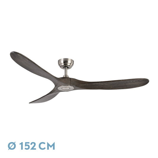 Ventilador Dc Marin Niquel 3 Aspas Roble Sin Luz 6 Velocidades Remoto Temporizador 152d 24_0