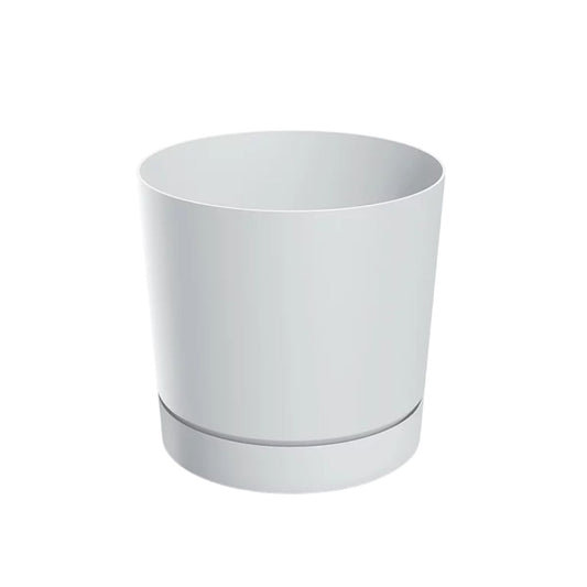 Maceta Pure plato integrado blanco  D 18 x 18